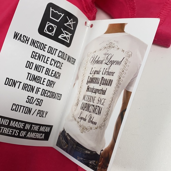 Urban legend by Edward luxury streetwear graphic T-shirt XL new pink - Picture 4 of 11